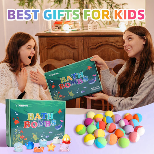 Kids Bath Bombs with Surprise Inside Toys – 24 Pack Gift Set