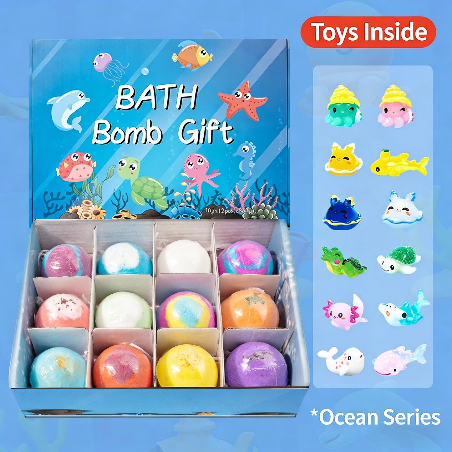 Kids Bath Bombs with Surprise Inside Toys – 24 Pack Gift Set