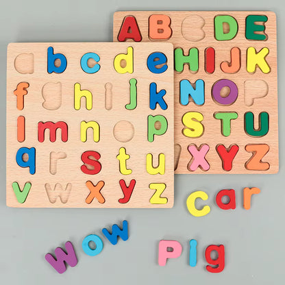 Montessori Wooden Alphabet & Number Puzzle for Kids